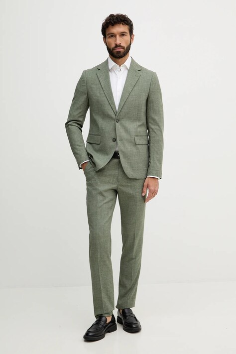 Lindbergh garnitur męski kolor zielony gładka 30.606034