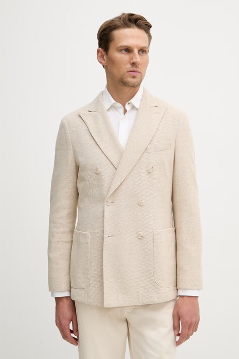 Піджак BOSS Hanry колір бежевий 50561930