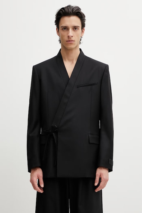 Kenzo Blazer / Gilet marynarka wełniana męska czarna FG55VE1609TV