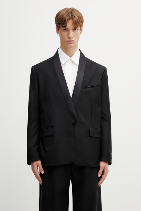 Kenzo marynarka męska wełniana Blazer / Gilet czarna FG55VE1619TV