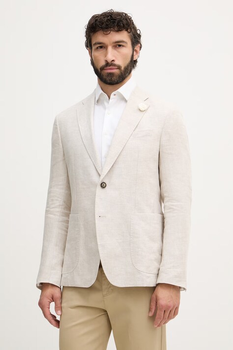 Joop! marynarka męska lniana beżowa 30102592