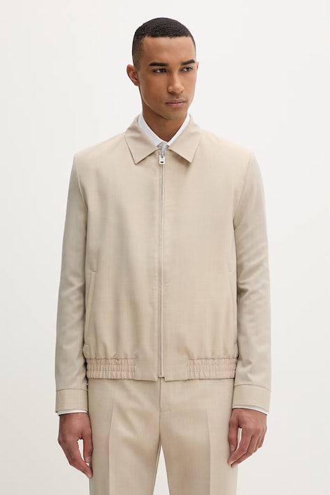 HUGO prechodná bunda pánska s vlnou Hellys261X béžová 50554295