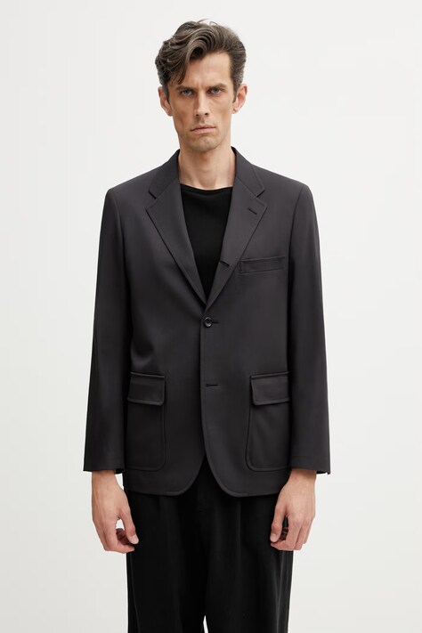 BEAMS marynarka jednorzędowa wełniana męska czarna 1116.0089.927