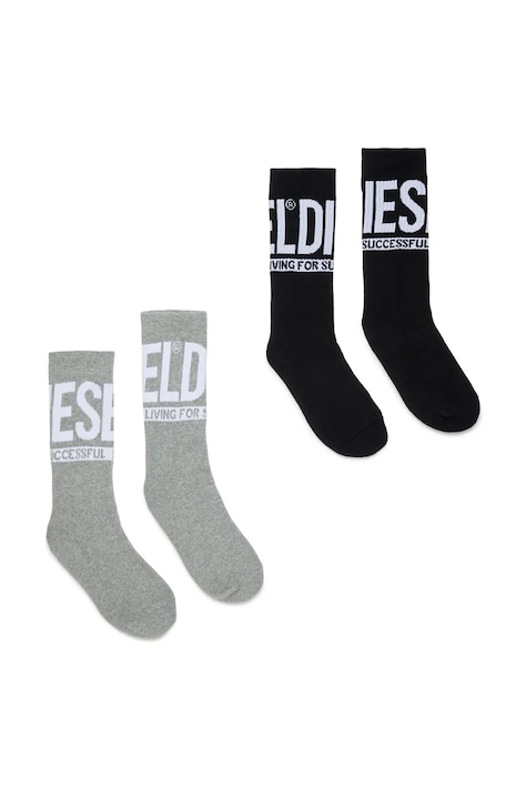 Diesel skarpetki z bawełną dziecięce SKM-ZRAYBIPACK SOCKS 2-pack kolor czarny 00J4MX