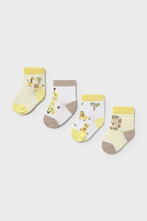 Mayoral Newborn calzini per bambini pacco da 4 colore giallo 9049