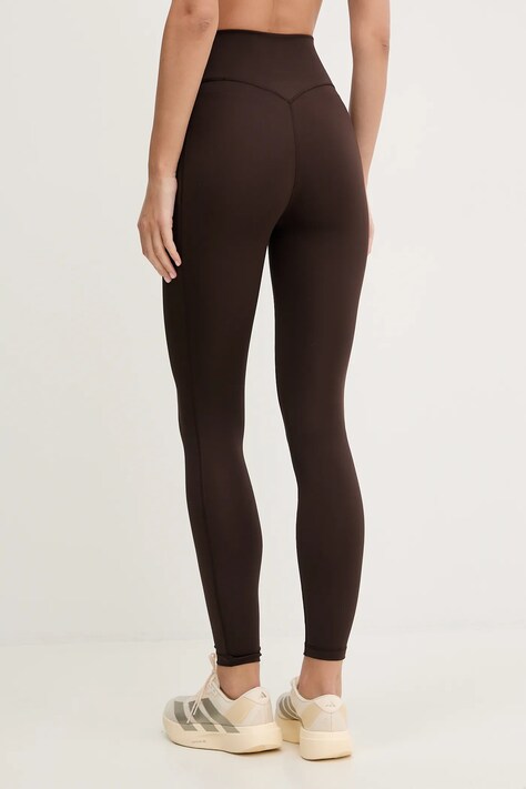 adidas Performance legginsy treningowe Optime damskie kolor brązowy gładkie KA0183