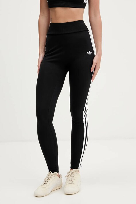 adidas Originals legginsy 3-Stripes damskie kolor czarny z aplikacją KD5572