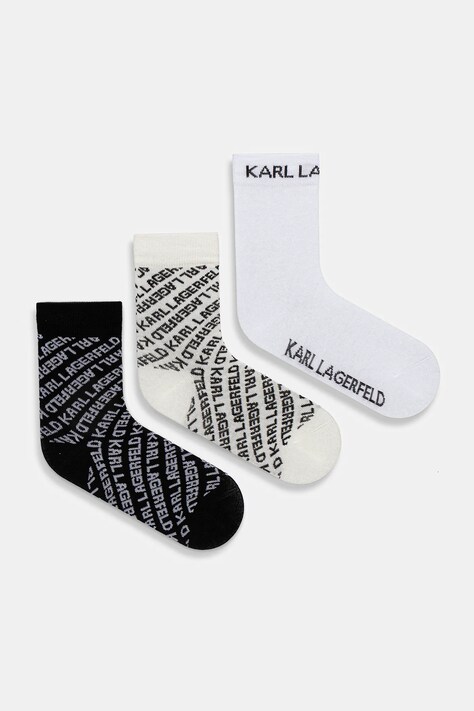 Κάλτσες Karl Lagerfeld K/MONOGRAM 3-pack χρώμα: άσπρο, A4W47033