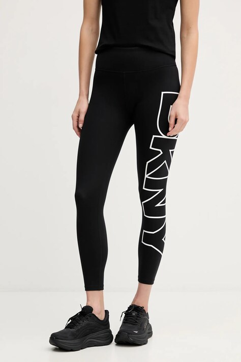 Dkny legginsy damskie kolor czarny z nadrukiem DP4P3453