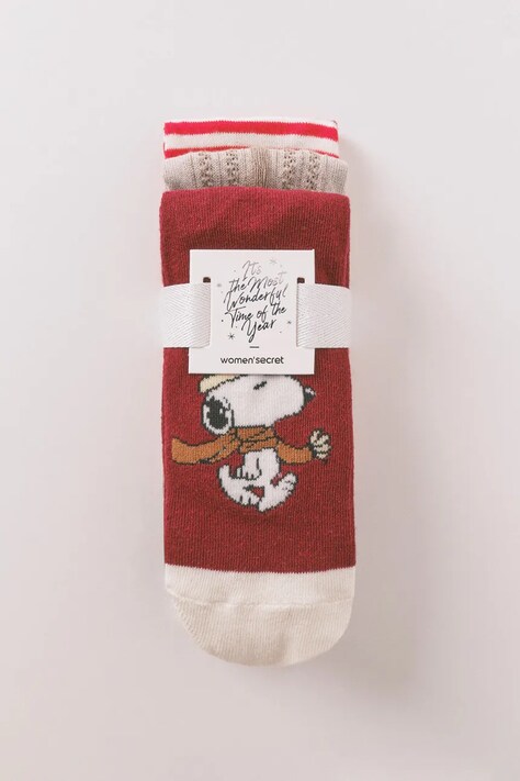 women'secret skarpetki Snoopy 3-pack kolor czerwony 4482743