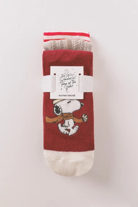 women'secret skarpetki Snoopy 3-pack kolor czerwony 4482743