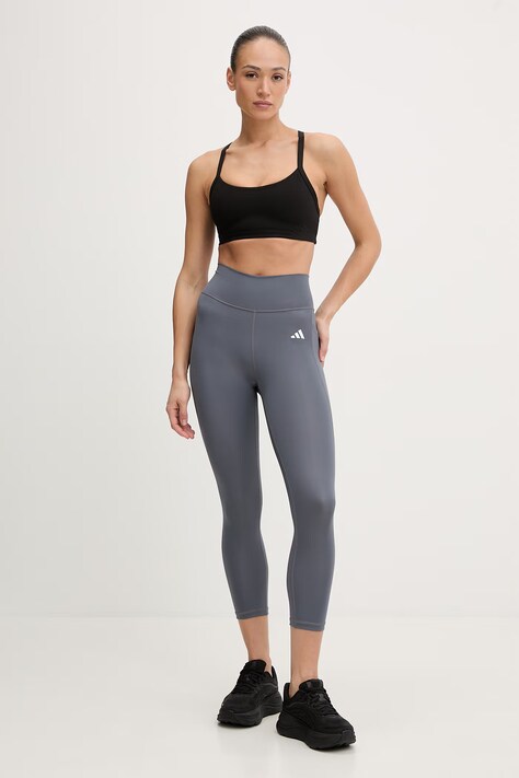 adidas Performance legginsy treningowe damskie kolor szary gładkie JZ0798