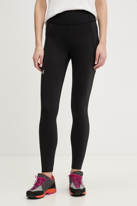 Jack Wolfskin legginsy damskie Wildstride czarne high waist A65787