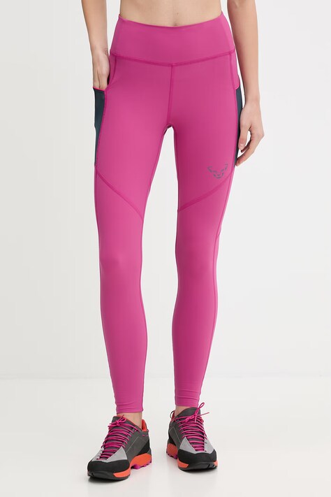 Dynafit legginsy treningowe ULTRA damskie kolor różowy gładkie 08.0000071905