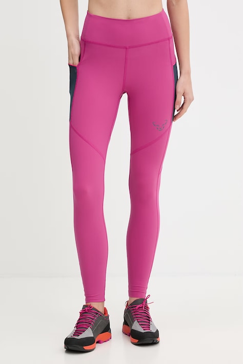 Dynafit legginsy treningowe ULTRA damskie kolor różowy gładkie 08.0000071905