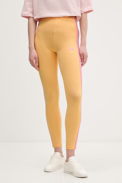 Legíny adidas dámské, žlutá barva, s aplikací, KD2355