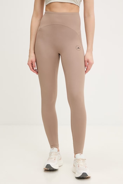 adidas by Stella McCartney legginsy treningowe damskie kolor beżowy gładkie KF5116