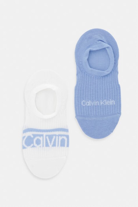 Calvin Klein skarpety stopki damskie 2-pack niebieskie 701238130