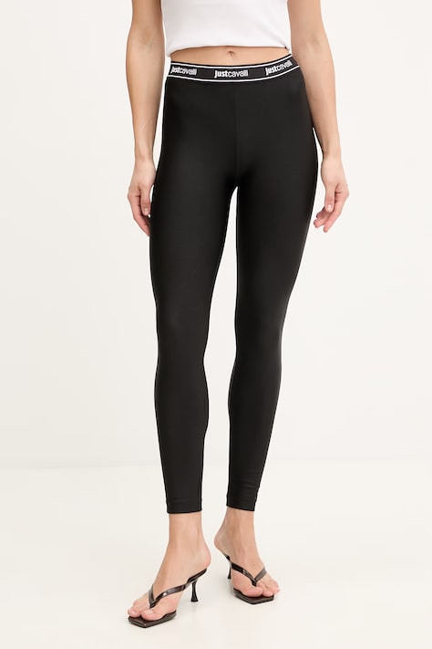 Just Cavalli legginsy damskie czarne high waist 80PAC100 J0108