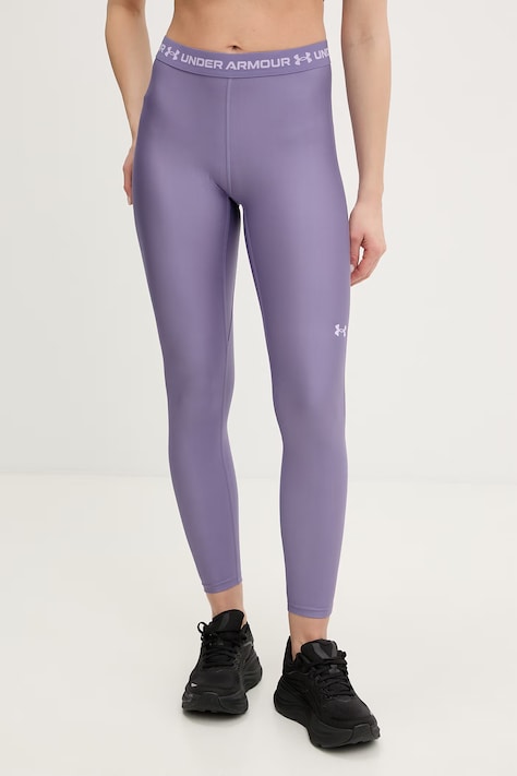 Under Armour legginsy treningowe HeatGear damskie kolor fioletowy gładkie 6010002