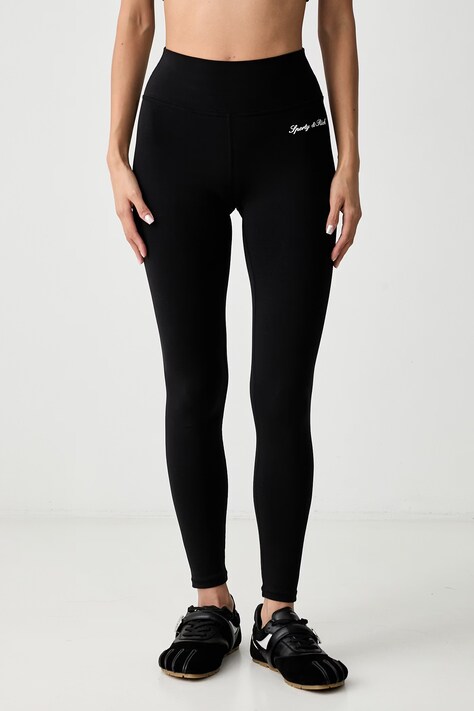 Sporty & Rich legginsy damskie Signature Logo czarne high waist PA00271326BA01