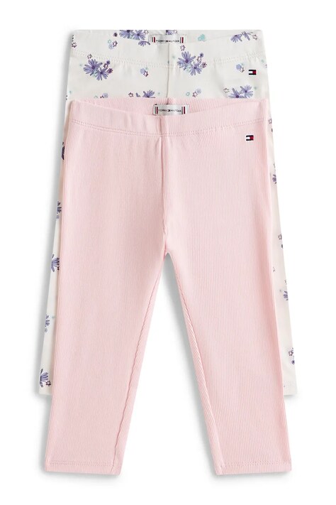 Tommy Hilfiger legginsy niemowlęce 2-pack kolor różowy wzorzyste KN0KN02201