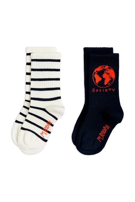 Mini Rodini skarpetki dziecięce Society 2-pack kolor czarny 26160111
