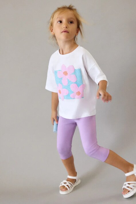 Mayoral legginsy dziecięce kolor fioletowy gładkie 723