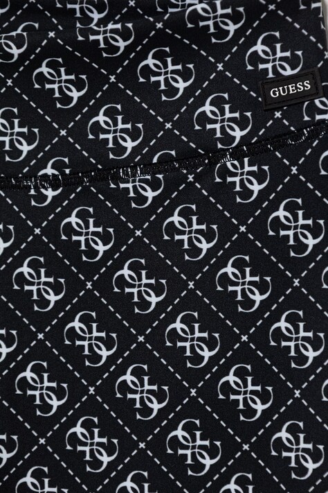 Guess legginsy dziecięce kolor czarny wzorzyste J6RB04 MC01P