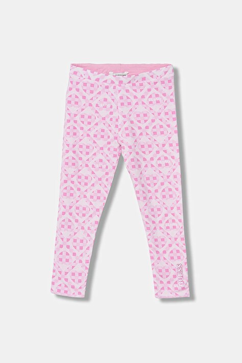 Guess legginsy dziecięce kolor różowy wzorzyste K6RB02 K6YW4