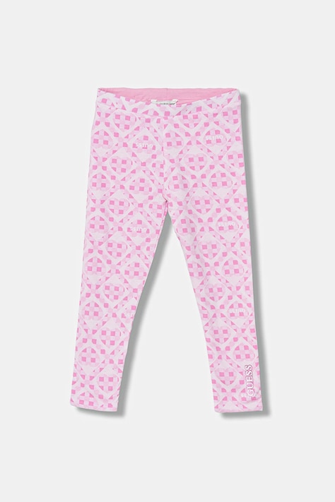 Guess legginsy dziecięce kolor różowy wzorzyste K6RB02 K6YW4