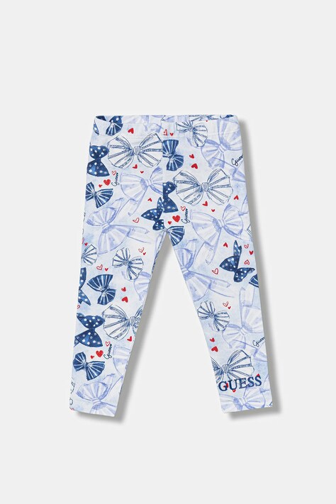 Guess legginsy dziecięce kolor niebieski wzorzyste K6RB07 J1314