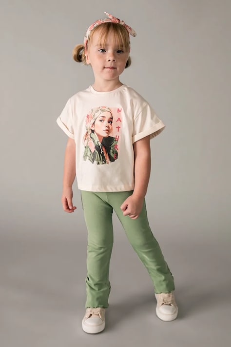 Mayoral spodnie dziecięce kolor zielony gładkie 3720