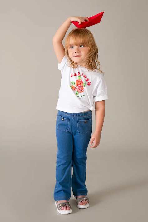 Mayoral spodnie dziecięce kolor niebieski gładkie 3721