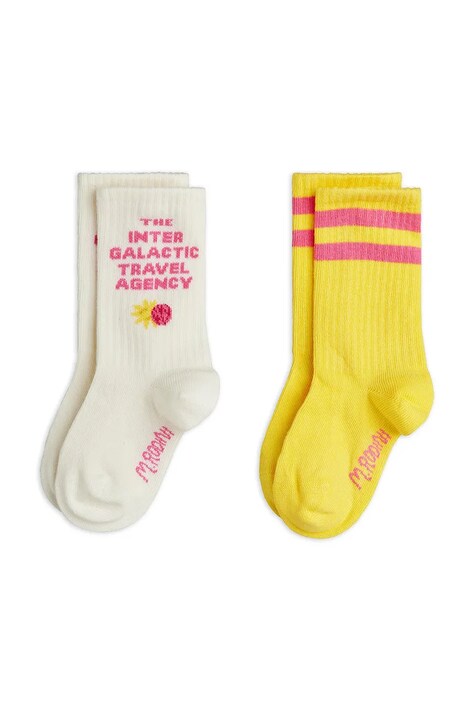 Mini Rodini skarpetki dziecięce Intergalactic 2-pack kolor biały 26260113
