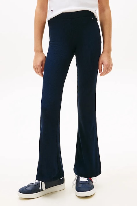 Tommy Hilfiger legginsy dziecięce bawełniane granatowe KG0KG09192