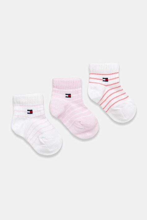 Tommy Hilfiger skarpetki dziecięce 3-pack kolor różowy 701238521