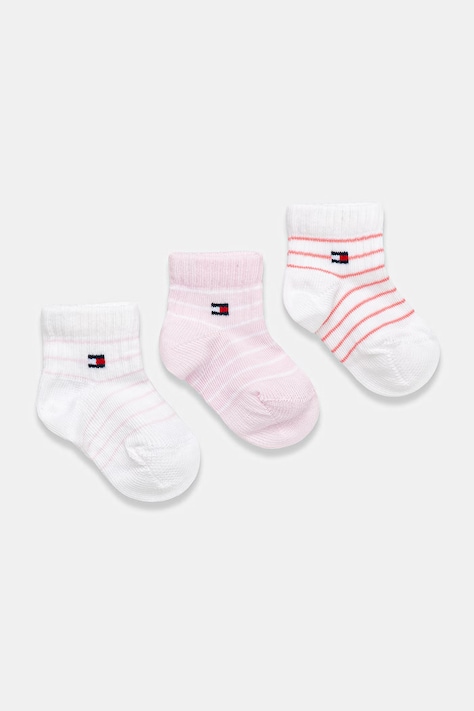 Tommy Hilfiger skarpetki dziecięce 3-pack kolor różowy 701238521