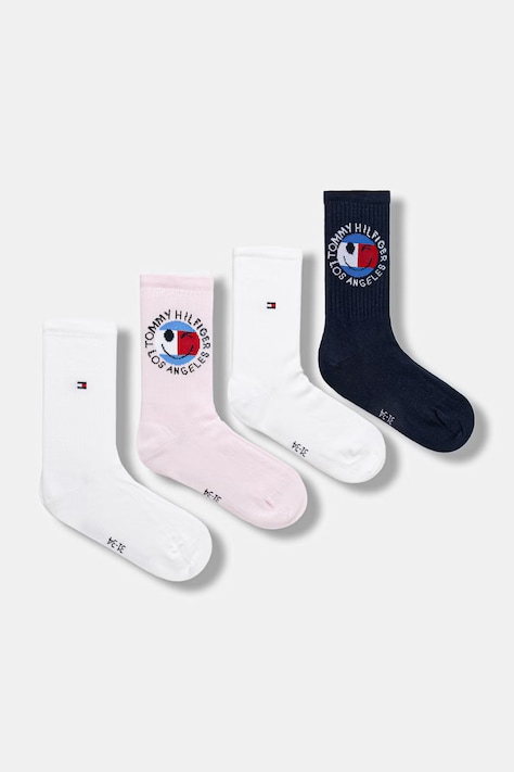 Tommy Hilfiger skarpetki dziecięce 4-pack kolor różowy 701241399