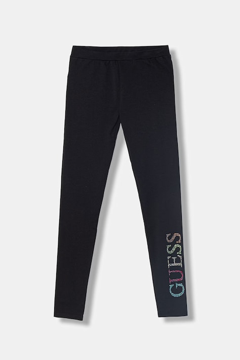 Guess legginsy dziecięce bawełniane czarne regular waist J6GB09 J1314