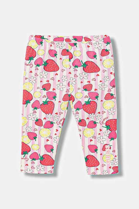 Guess legginsy dziecięce kolor różowy wzorzyste K6GB00 J1314