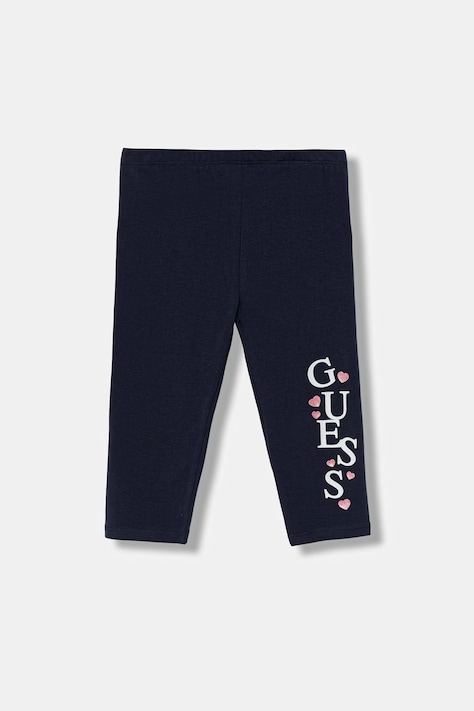 Guess legginsy dziecięce kolor granatowy z nadrukiem K6GB01 J1314