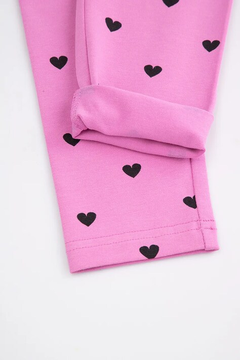 Coccodrillo legginsy dziecięce kolor różowy wzorzyste EVERYDAY GIRL