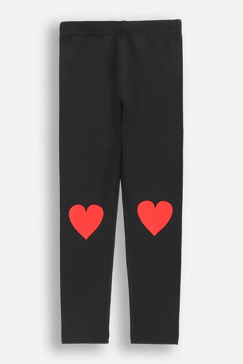 Coccodrillo legginsy dziecięce kolor czarny z aplikacją EVERYDAY GIRL