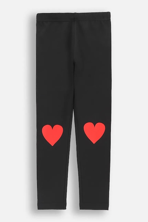 Detské legíny Coccodrillo čierna farba, s nášivkou, EVERYDAY GIRL