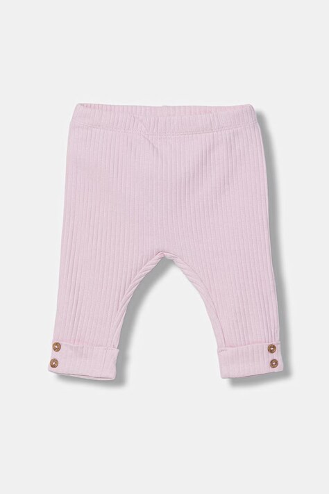 United Colors of Benetton legginsy niemowlęce bawełniane z elastanem różowe 3F1EAF02L