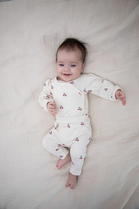 Coccodrillo легінси дитячі бавовняні бежеві HELLO LITTLE GIRL NEWBORN