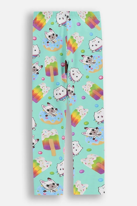 Coccodrillo legginsy dziecięce bawełniane turkusowe LICENCE GIRL