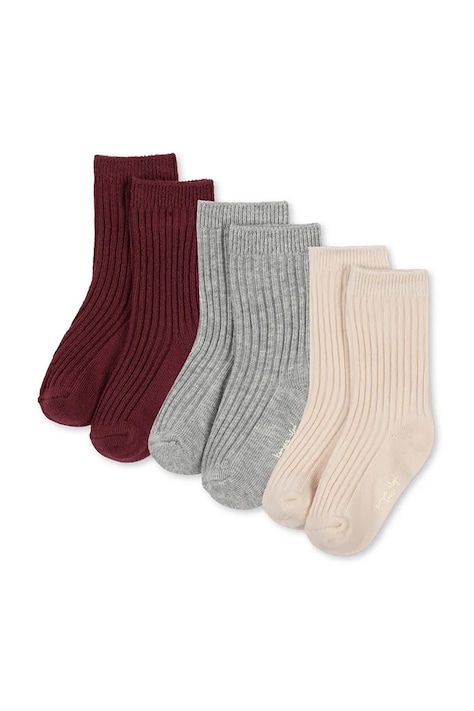 Konges Sløjd șosete de bumbac pentru copii 3 PACK RIB SOCKS culoare multicoloră KS104187