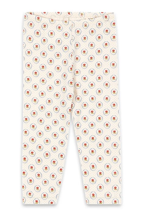 Konges Sløjd legginsy niemowlęce BASIC PANTS GOTS kolor beżowy wzorzyste KS104677